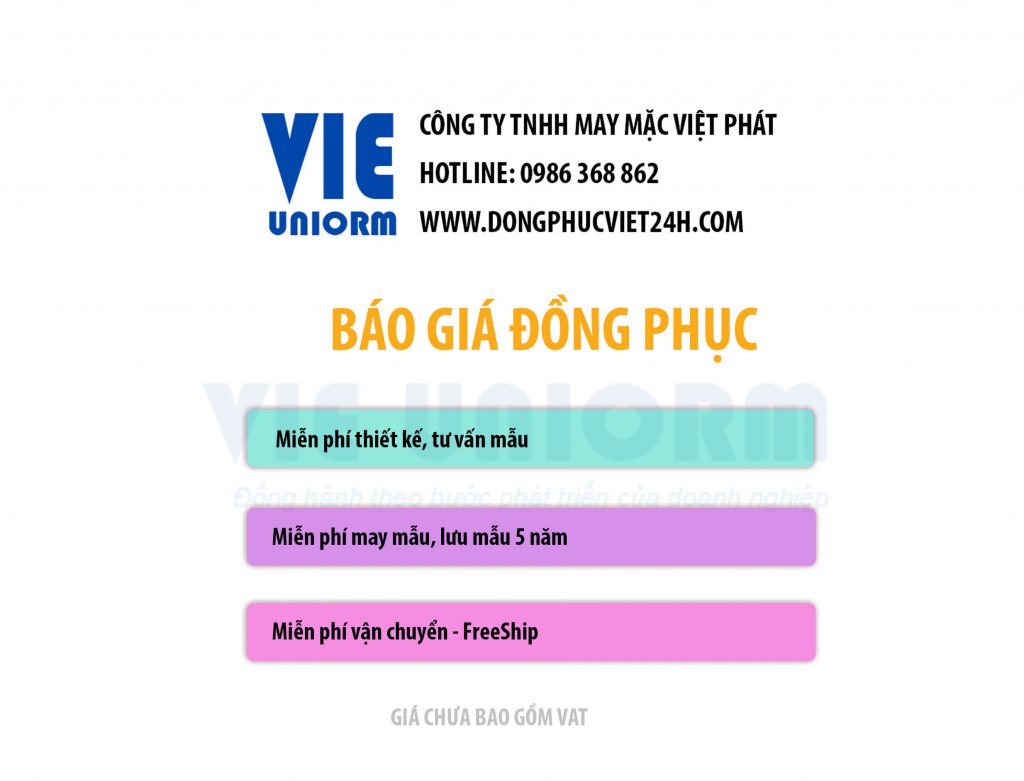 báo giá đồng phục, bảng giá đồng phục