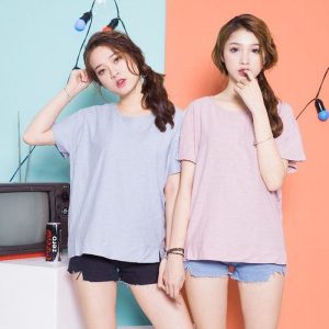 Áo thun cổ tròn oversize nữ