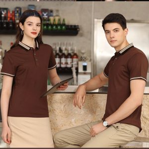 Áo thun nâu phối cổ