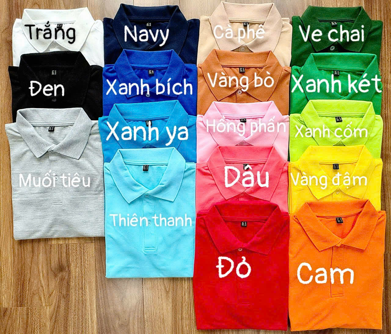 Bảng màu áo polo 80% cotton